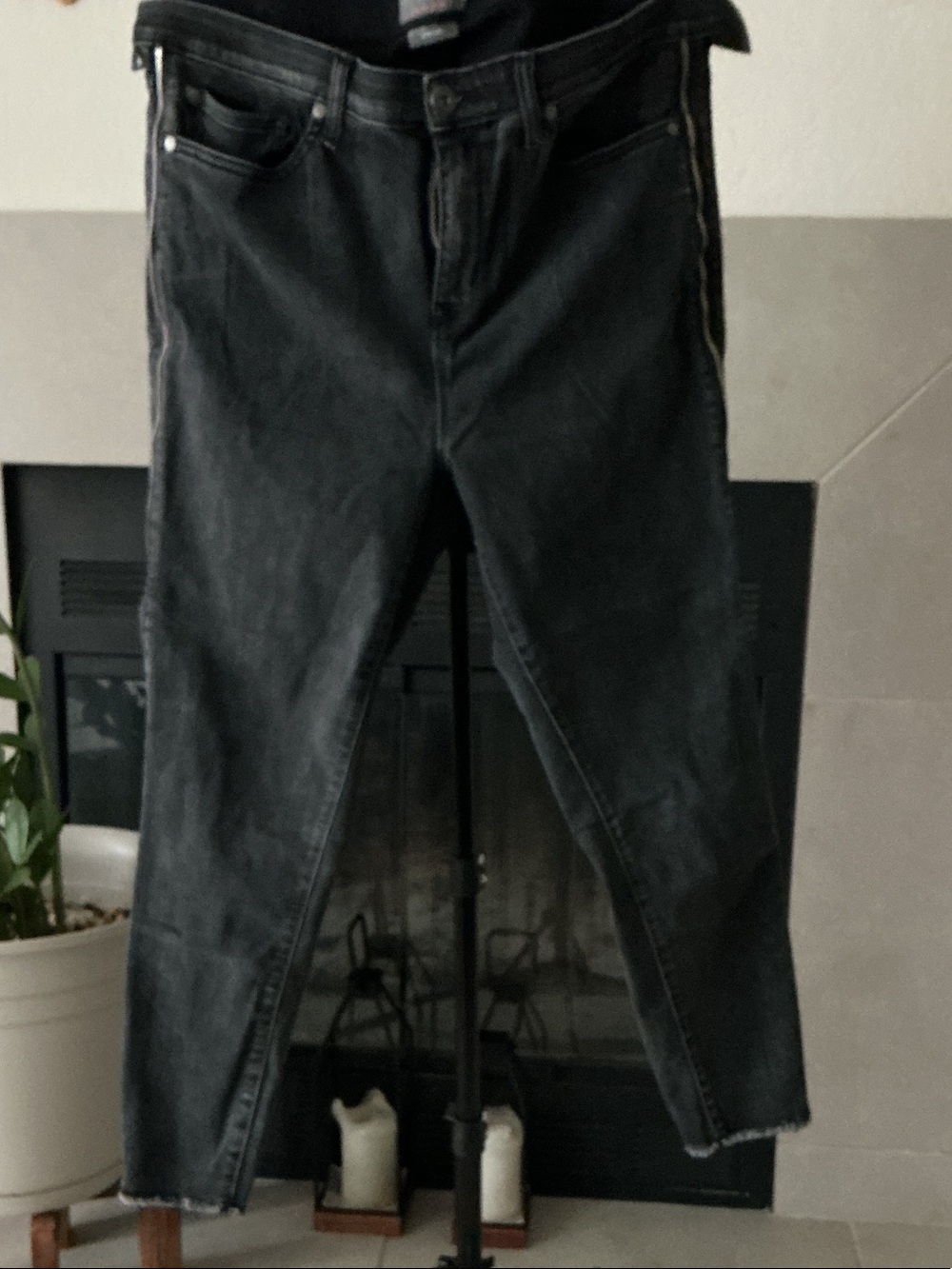 Women's antique Black Jegging Jeans with zipper down the sides